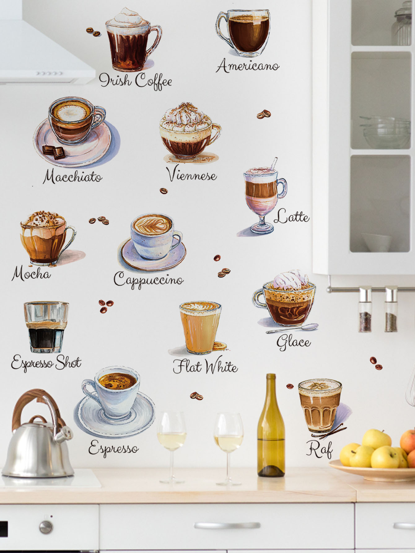 Coffee Cup Wall Stickers Self  - Pvc Panel Background review and price